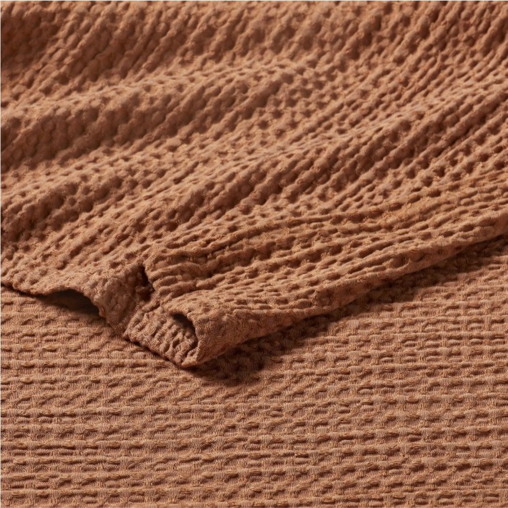 THRESHOLD NWT tencel lycocell waffle bed blanket -brown -twin